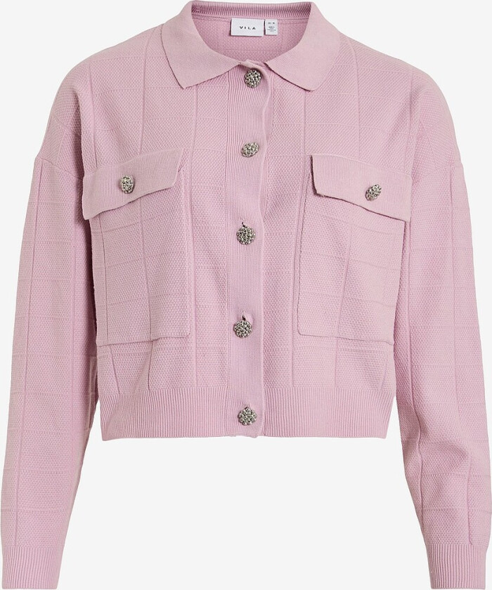Kardigan viJulisa L/s Short Knit Cardigan/bf - Rosa