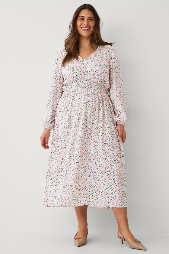 Kjole med smock - Rosa