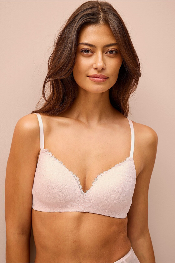 Polstre myk BH Emma i blonder - Rosa