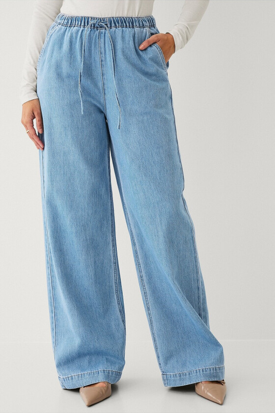 Jeans med snøring - Blå