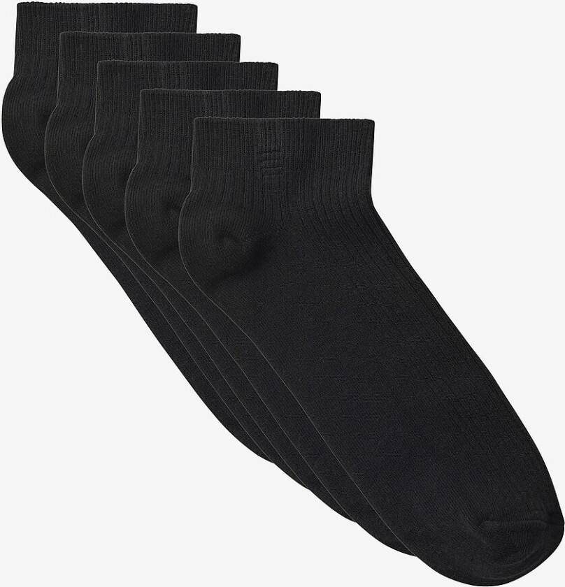 Ankelsokker Sneaker Rib 5-pakning - Svart