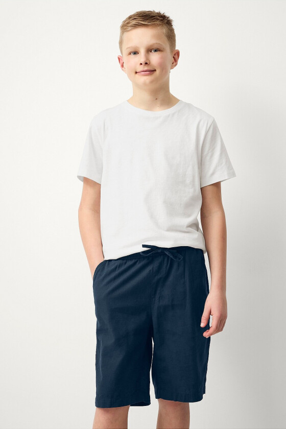 Shorts i lin Melker - Blå