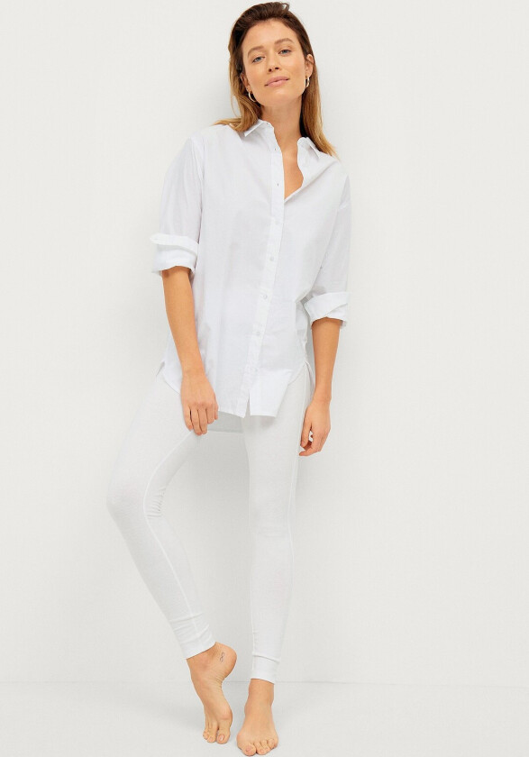 Leggings med høy midje - Hvit