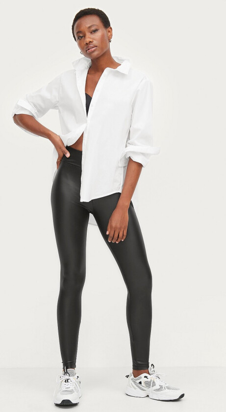 PU-leggings - Svart