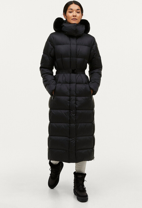 Dunkåpe Gold Long Down Coat Shiny - Svart