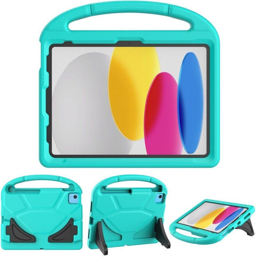 iPad 10.9 (2022) EVA Skum Barne Bakdeksel med Stativ - Mintgrønn