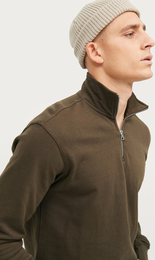 Collegegenser Icon Half Zip Sweater - Brun