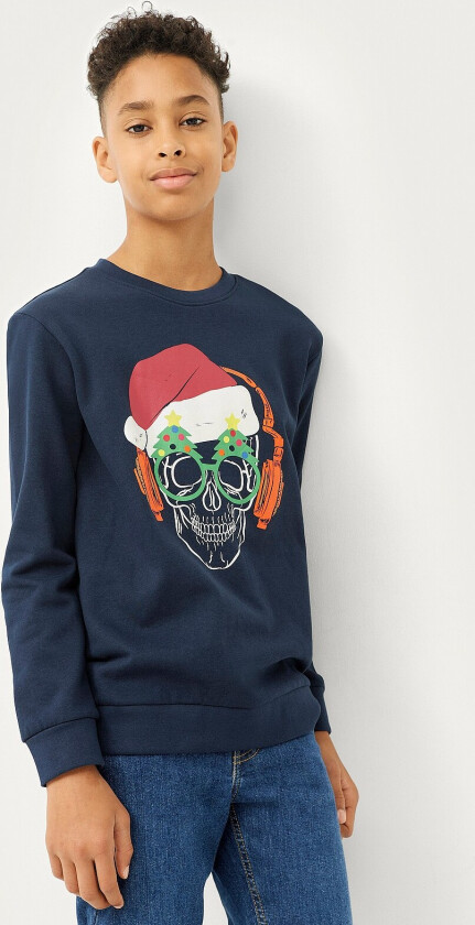Julegenser Santa Skull - Blå