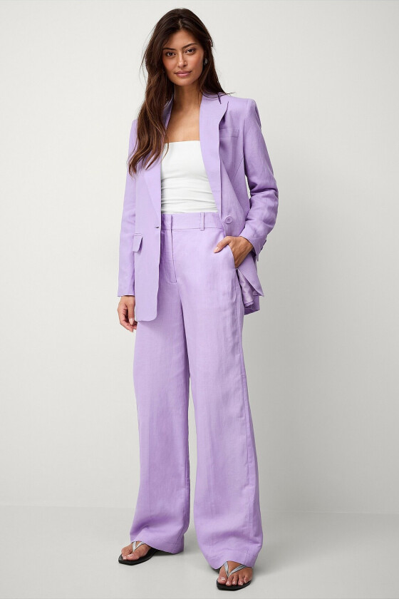 Bukser Lilly Linen - Lilla
