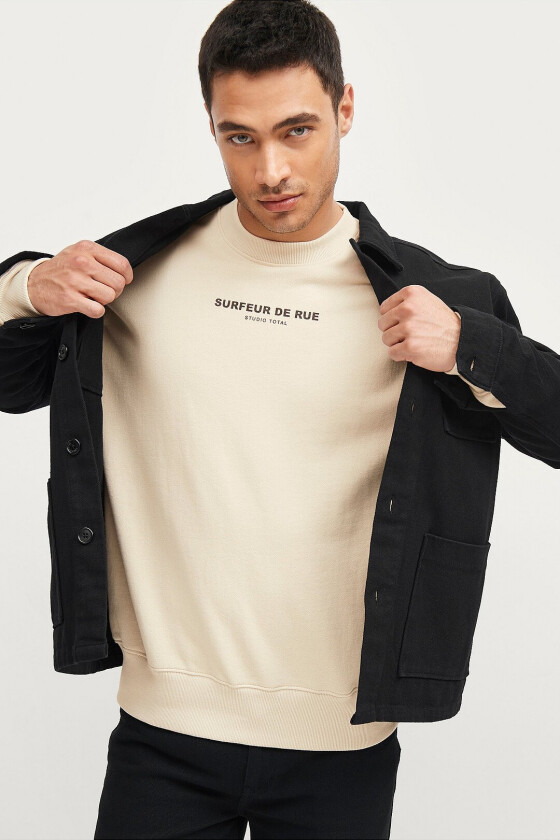 Collegegenser Surfuer Print Crew - Hvit