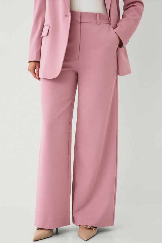 Lisa Brede dressbukser med ekstra høy midje - Rosa