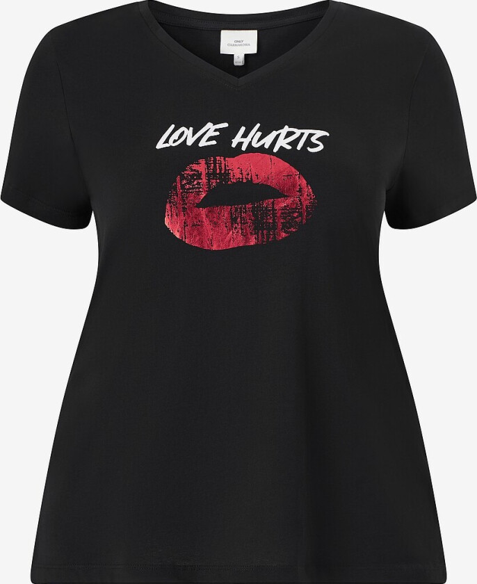 Topp carLydia Life SS V-neck Reg Tee Jrs - Svart