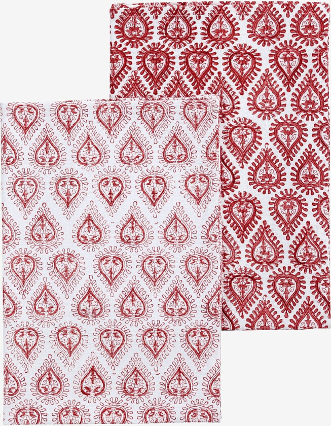 Kjøkkenhåndklær Kalini 2 stk - Rød