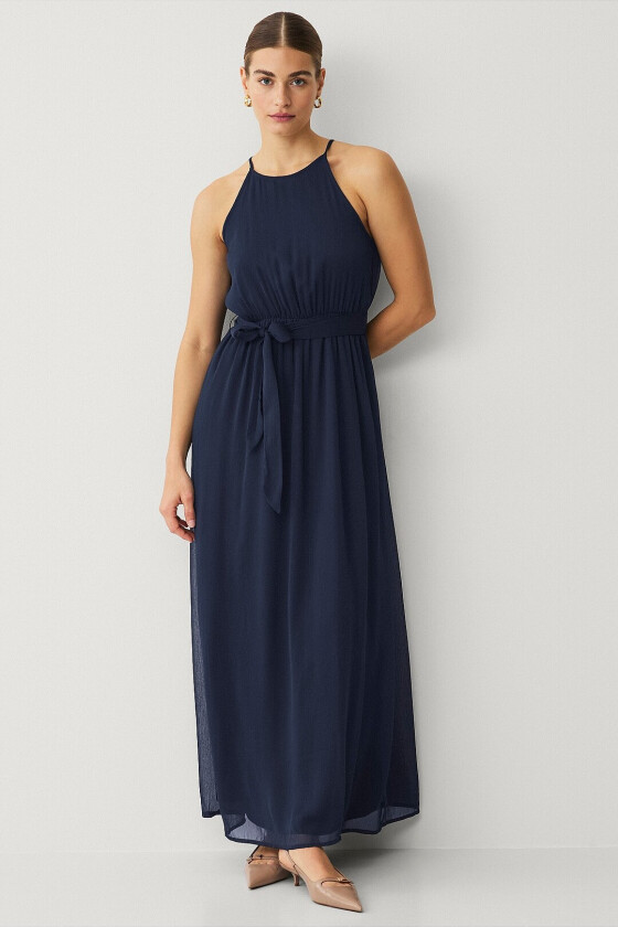 Maxikjole viFalia Belted Long Dress - Blå