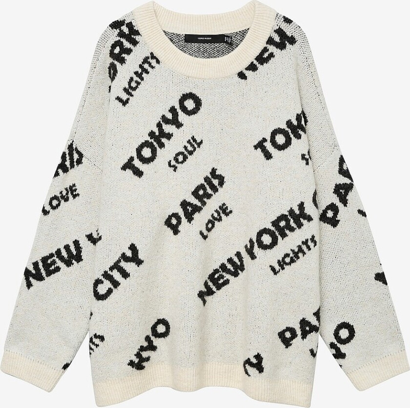 Genser vmcNewcity LS O-neck Pullover - Grå