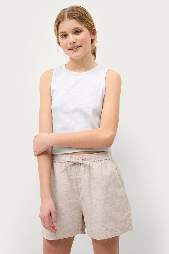 Shorts i lin Frida - Beige