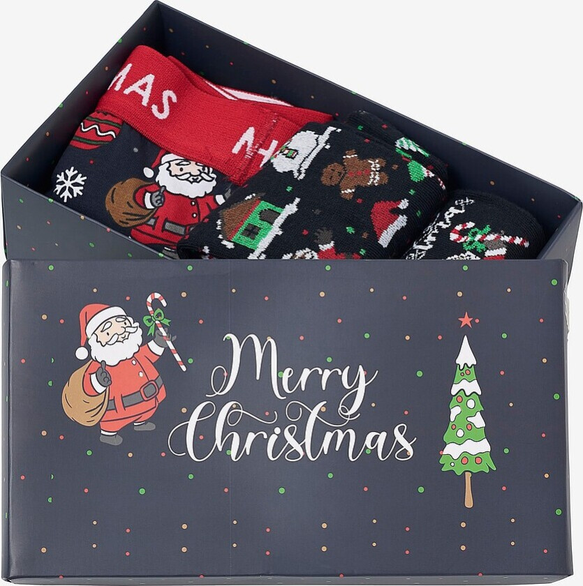 Sett Kenny med 2 par julesokker og 1 underbukse med julemotiv - Blå