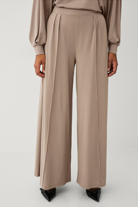 Supervida-bukse i crepekvalitet - Beige
