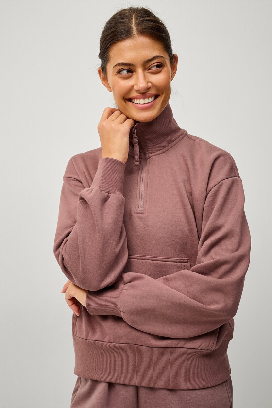 Collegegenser Halfzip Core - Brun