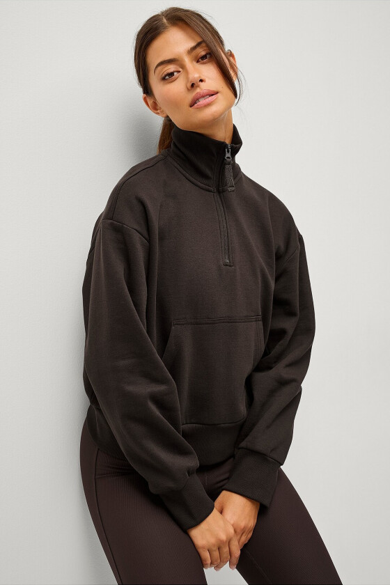 Collegegenser Halfzip Core - Brun