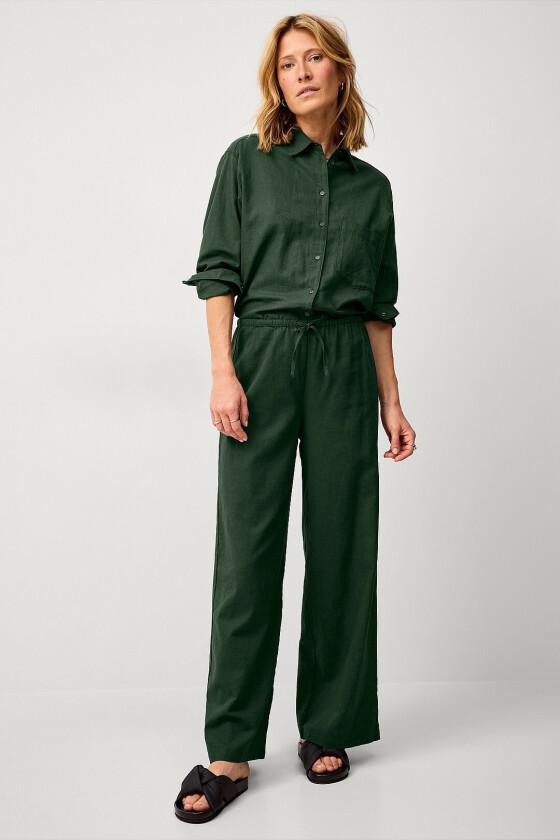 Bukser Line Linen Drawstring - Grønn