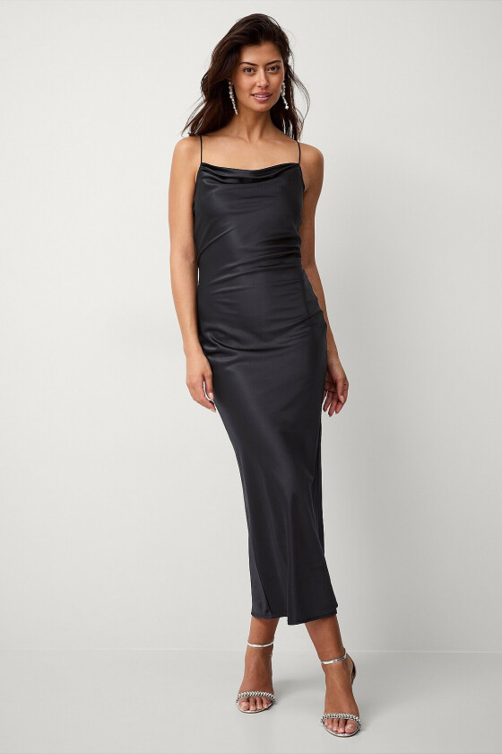 Maxikjole Slipdress Serena - Svart