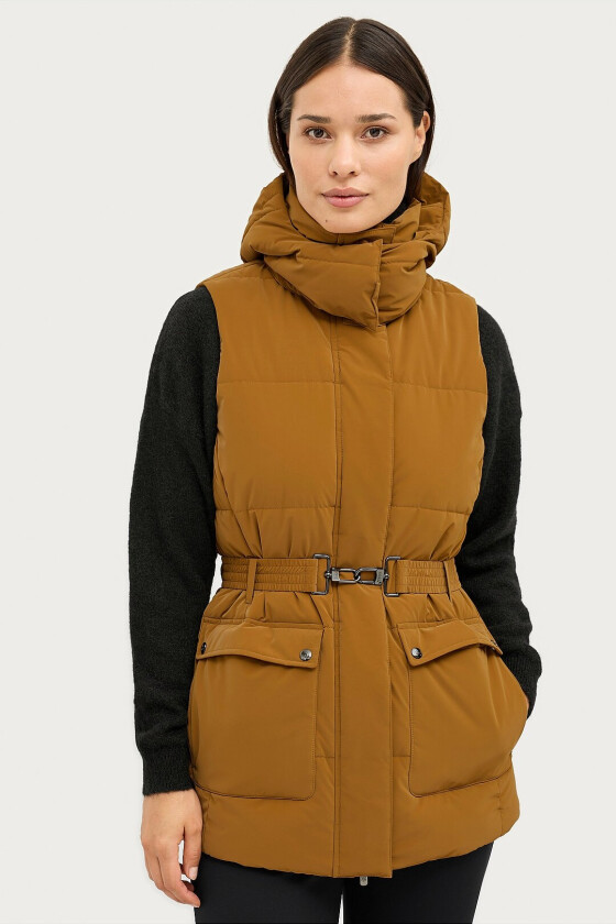 Vest Gold Padded Vest Velvet - Brun