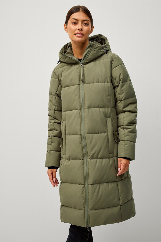 Kåpe Padded Coat Mid Length - Grønn