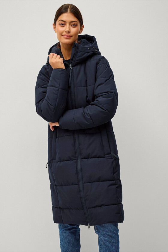 Kåpe Padded Coat Mid Length - Svart