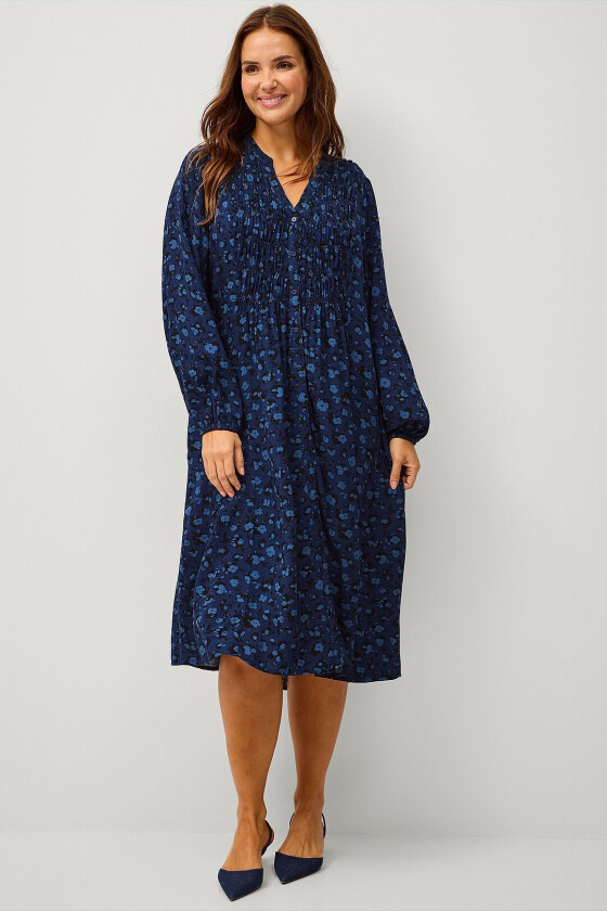 Kjole med smock - Blå