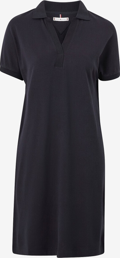 Kjole Relaxed Lyocell Polo Knee Drs SS - Blå
