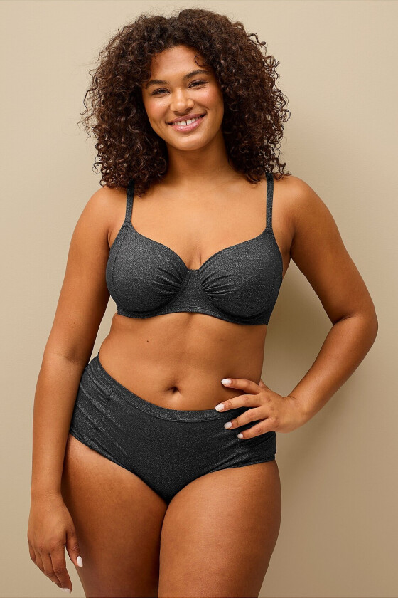 Bikiniunderdeler Ayla Midi glitrende - Svart