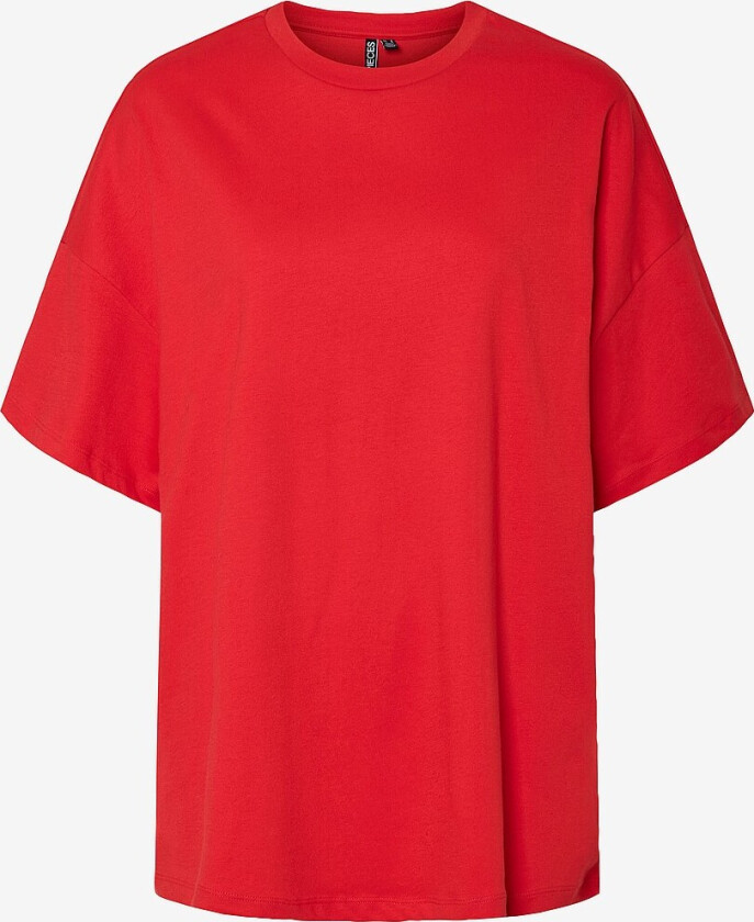 Topp pcAuna SS Oversize Tee D2d Jrs Fsy - Rød