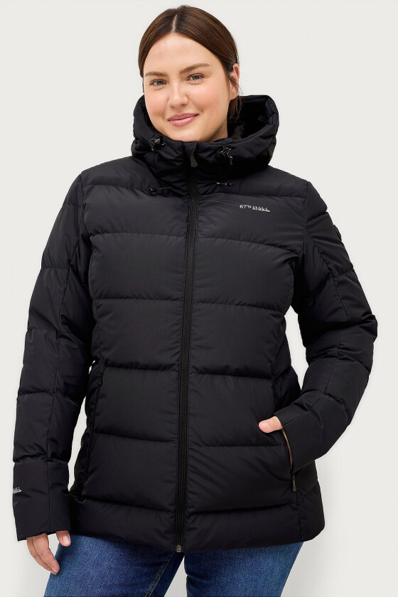 Dunjakke Down Jacket w Hood - Svart