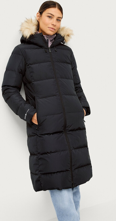 Dunkåpe Down Coat Midi W - Svart