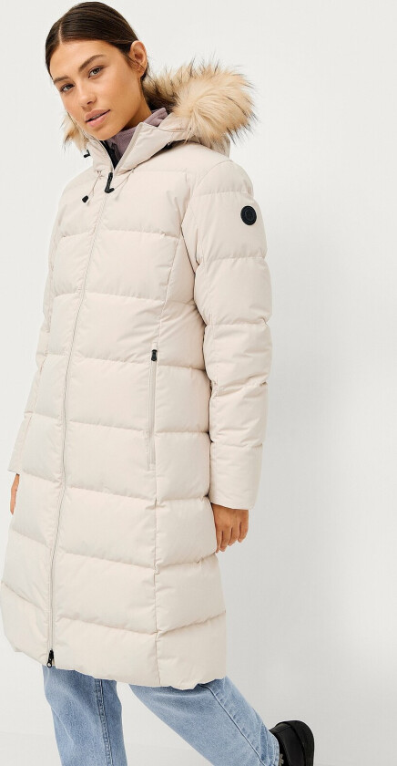 Dunkåpe Down Coat Midi W - Natur