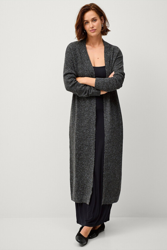 Strikket maxi-cardigan - Grå