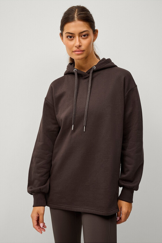 Hettegenser Studio Sweat Long Hoodie Soft - Brun