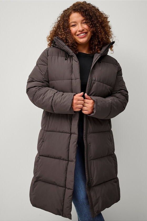 Kåpe Warm Mid Length Parka W - Brun