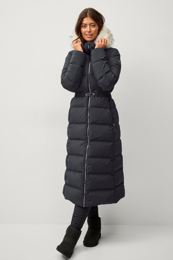 Dunfrakk Gold Long Down Coat Matte - Svart