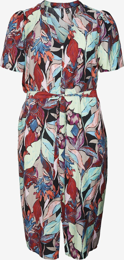 Kjole vmcGaja Palma SS Calf Dress Wvn GA - Svart