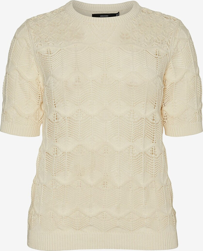 Topp vmcAlexia 2/4 O-neck Short Pullover - Natur