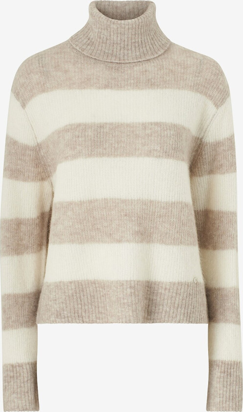 Genser mmAidy Thora Stripe Rollneck Knit - Beige
