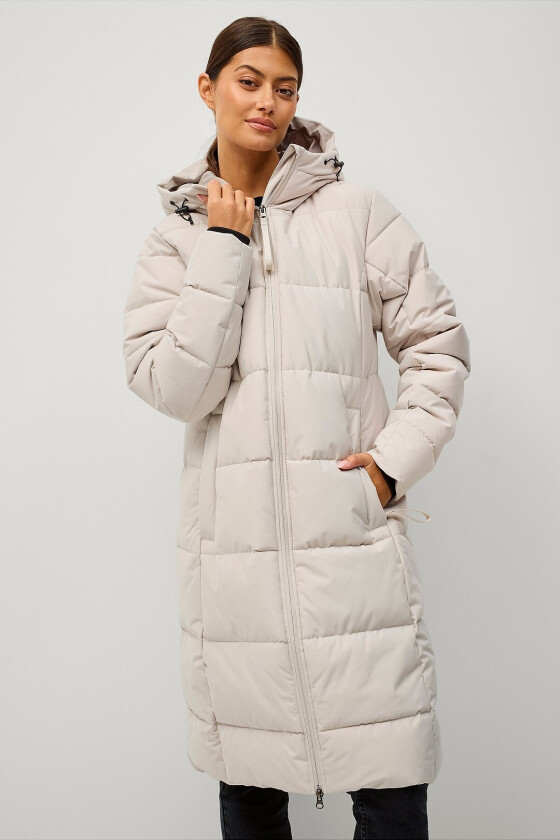 Kåpe Padded Coat Mid Length - Beige