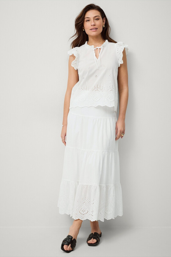 Maxi skjørt Valerie - Hvit