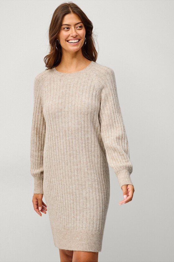 Strikketkjole Janice - Beige