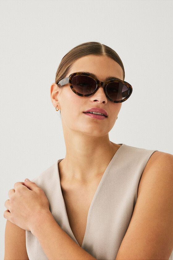 Smal ovale solbriller - Brun