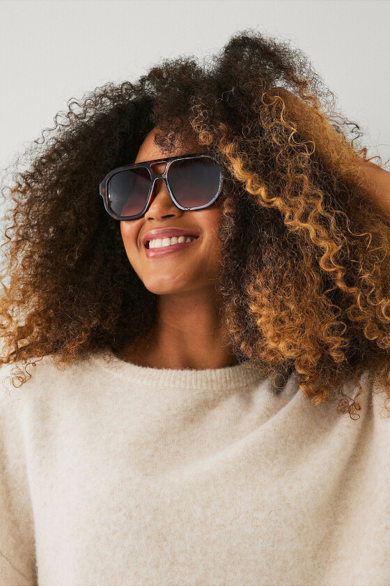 Store runde solbriller - Brun