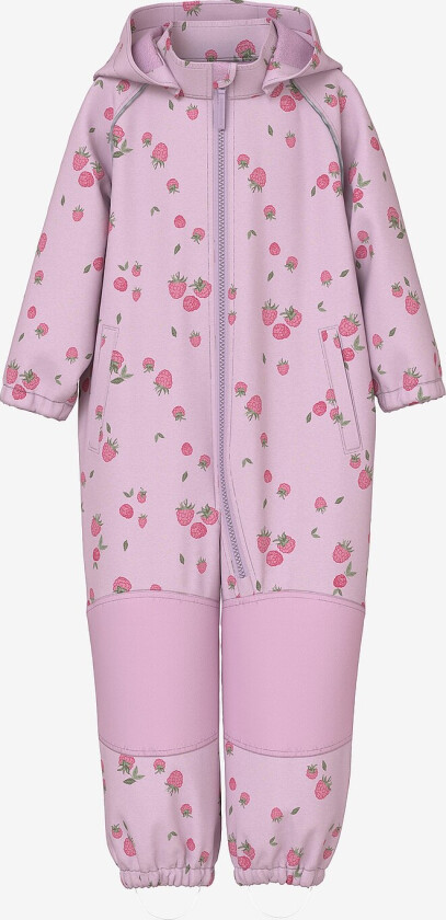 Snekkerbukse nmfAlfa08 Softshell Suit Aop - Rosa