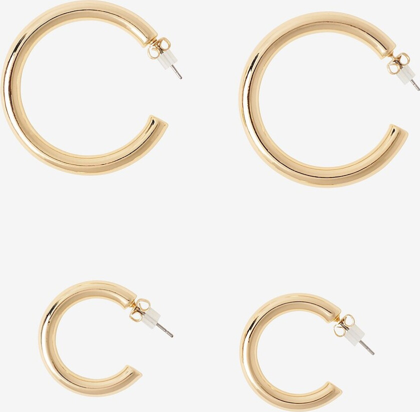 Øredobber Hoops sett med to forskjellige par - Gull